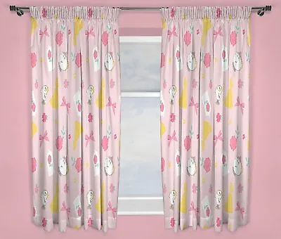 £17.79 • Buy New Beauty And The Beast Disney Princess Girls Pink Curtains - 54 Inch Drop