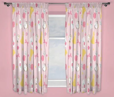 £17.79 • Buy New Beauty And The Beast Disney Princess Girls Pink Curtains - 54 Inch Drop