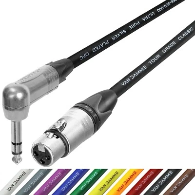 £21.31 • Buy Female XLR To TRS Right Angle Jack 1/4 Balanced Neutrik Van Damme Cable Lead