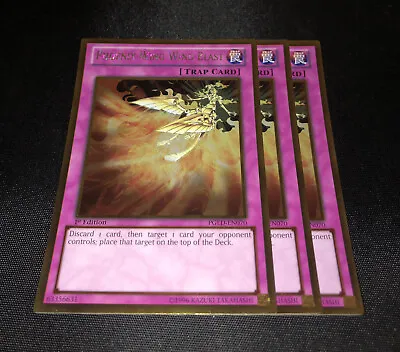 Phoenix Wing Wind Blast X 3 - Playset - PGLD-EN070 - 1st Edition - Gold - Yugioh • $5.04