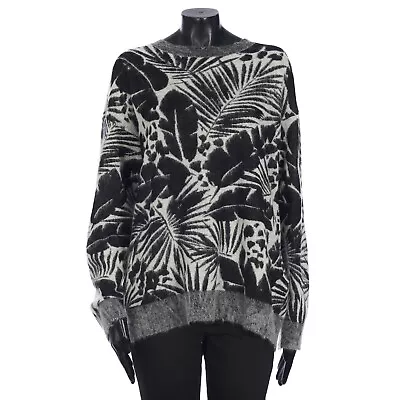 SAINT LAURENT 1190$ Crewneck Pullover - Floral Pattern Mohair & Wool Blend • $413