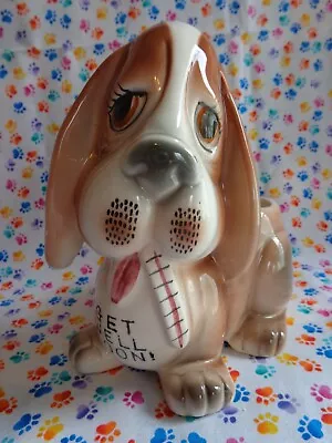 Vintage Planter Hound Dog  Get Well Soon  Retro Kitsch Japan RUEBENS • $11.99