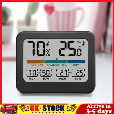 Digital Thermometer Hygrometer Max Min Records Thermometer Meter For Home Indoor • £9.09