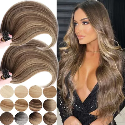 Pre Bonded U/Nail Tip Keratin Tip 100% Real Remy Human Hair Extensions 16-26Inch • $30.38