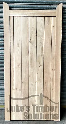 Oak Side Gate Framed Ledge & Braced Mortice & Tenoned Flat Top 6ft 1800mm • £1007.73