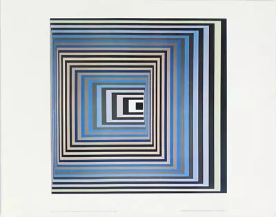 Victor Vasarely Vonal KSZ 1968 Offset Lithograph Op-Art Print 28-1/2 X 22-1/2 • $100