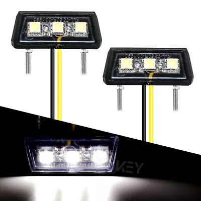 2pcs Mini 3 Led License Number Plate Light Lamp Motorcycle Motorbike 12v White  • $8.79