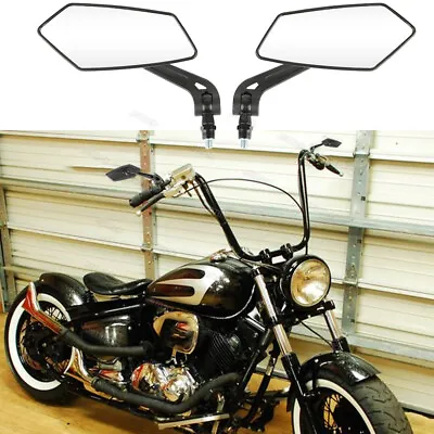 2 Motorcycle Rear Rearview Side Mirrors Black For Yamaha V Star 650 1100 XVS650 • $19.45