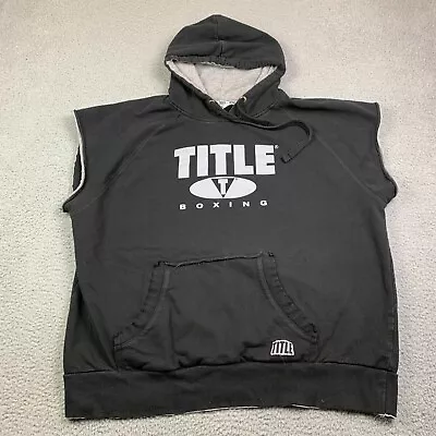 Title Boxing Hoodie Mens 2XL Black Logo Graphic Sleeveless Training • $28.88