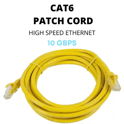 $3.99 • Buy Yellow Cat6 Patch Cord Ethernet Network Cable High Speed Internet Router Lot