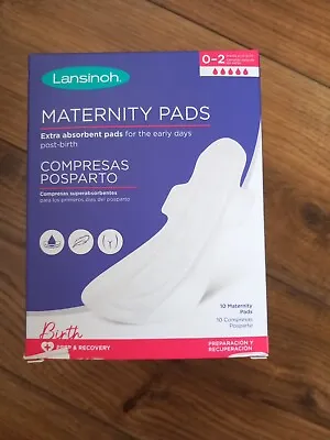 Lansinoh Maternity Pads + Wings - 60 Pack Extra Absorbent - 0-2 Week After Birth • £14.99