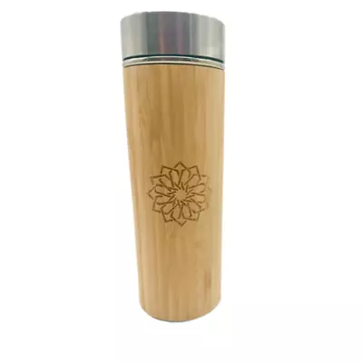 Bamboo Thermos Tumbler With Tea Infuser 16oz Capacity • $29.95