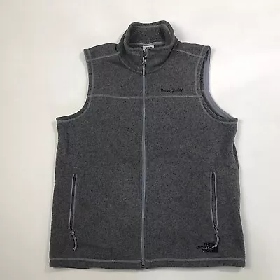 North Face Men’s L Morgan Stanley Logo Sweater Fleece Vest Heather Gray Rare EUC • $85.99