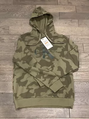 NWT $80 - Calvin Klein Men's Small Green Camo Pullover Hoodie Dusty Olive Soft • $33