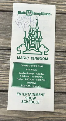 Vintage 1993 December 19 - 25 Walt Disney World Magic Kingdom Entertainment Show • $29.99