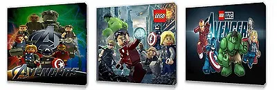 £9.99 • Buy Lego Avengers  Set Of Three Wall / Plaques Canvas Pictures