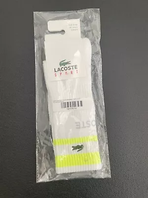 Women's Lacoste Sport Socks White / Yellow Size 3.5-6.5 UK / 36-40 EU - NEW! • £19.99