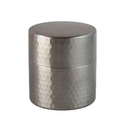 Japanese Stainless Steel Tea Caddy Canister 80g / 2.8oz Hammered Pattern Silver • £40.87