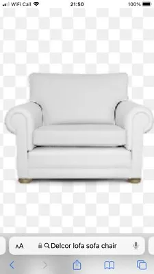 Delcor Lofa Sofa Chair  .Includes Cream Loose Cover Washable Cotton (Renovation) • £55