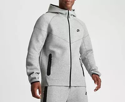 Nike Tech Fleece Hoodie Men's XS DK Gray Cotton Windrunner Full Zip BV2654-063 • $50