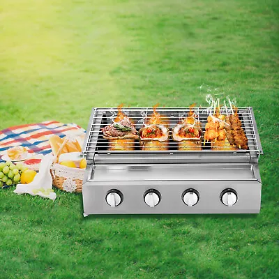 Gas Grills Barbecue Kebab Grills Meat Broiler Griddle BBQ Grill With 4 Burners • $115