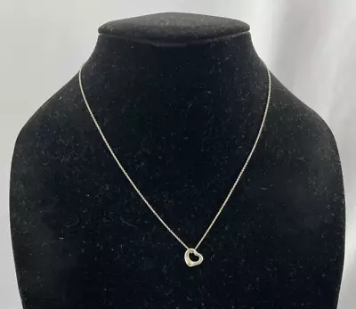 Tiffany & Co. Elsa Peretti Open Heart Pendant Necklace Sterling Silver 925 • $90