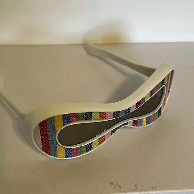 Vintage Mod Space Age Fabric Stripe 1960s Sunglasses Italy Frame Mid Century Mod • $200