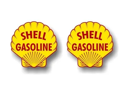 2 SHELL Gasoline Vintage Gas Pump Decals Service Station Garage Pumps Stickers • $4.66