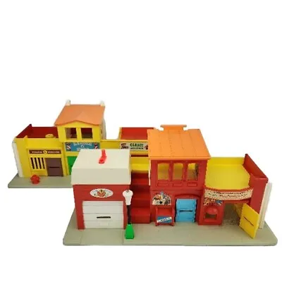 1973 Vintage Fisher Price Little People Play Family Village Main Street Town~997 • $20.99