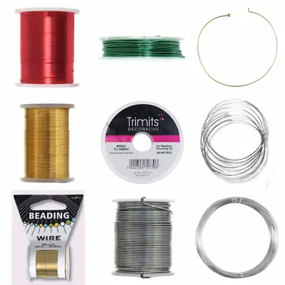 Jewellery Craft Beading Memory Wire Clip Rings Copper Steel Plastic Mono Choose • £4.99