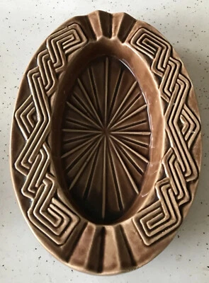 $36 • Buy VINTAGE Ashtray Mid Century MCM Tiki USA  California Pottery 1960s Art Deco