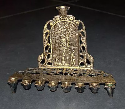 $82 • Buy Judaica Menorah Hanukkah Vintage Hakuli Israel Wailing Wall Kotel Signed KL 