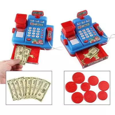Cash Register Till Kids Role Play Supermarket Toy Play With Set Music Light J4H6 • £12.44