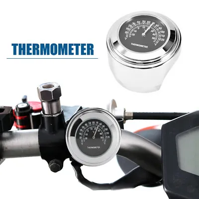 7/8  Or 1  Motorcycle Accessories Handlebar Thermometer Mount Watch Clock Meter • $10.58