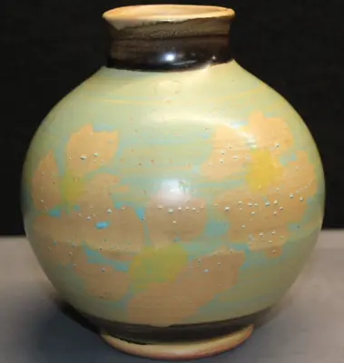 Vintage 1971 Pacific Stoneware B Welsh Pottery Vase Floral 6.5  Tall • $24.95