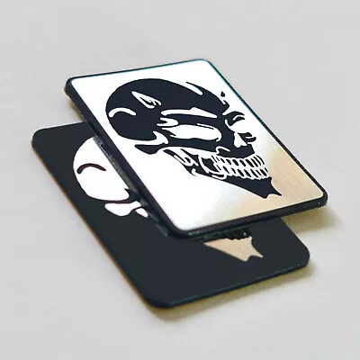 Black Devil Sticker Case Badge - Chrome Reflective - 35 Mm X 25 Mm (TWO Pieces) • $15.90