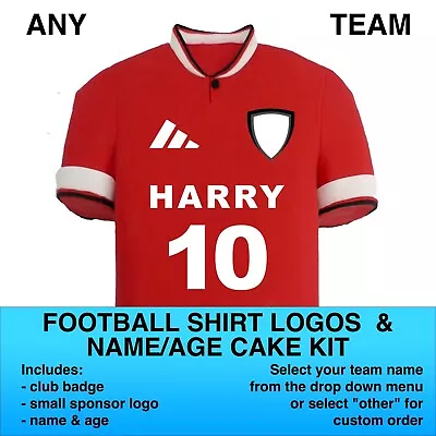 Personalised Football Team Edible Icing Cake Topper - Sponsor Logos Name & Age • £9.99