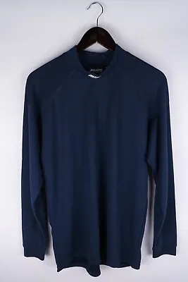 MUSTO Performance Men T-Shirt Long Sleeves Activewear Blue Pullover Size L • £23.95