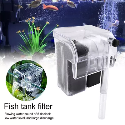 Aquarium Waterfall Filter Pump Fish Tank Hang External Oxygen Pump Water Filter • $8.99