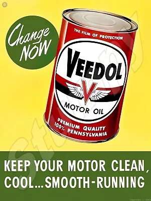 Veedol Motor Oil Metal Sign 9  X 12  Or 12  X 16  • $15.25