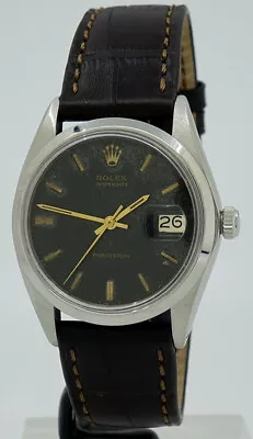 Rolex Ref 6694 Steel Manual 34mm Black Dial OysterDate Precision On Strap C.1970 • $3900