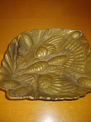 Vintage 1942 Virginia Metal Crafters Brass Grouse Dish Tray • $9.99