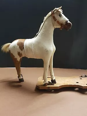 £75 • Buy Antique Victorian Pull Along Horse Toy Wooden Skin Victorian Toys