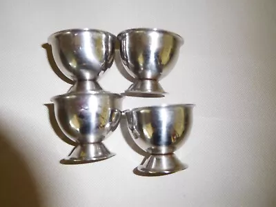 4 Vintage Metal Footed Egg Cups Miniature Cups 1-1/2 H X 1-3/4 W   VGC • $5