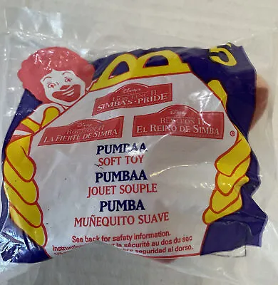 1998 McDonalds  LION KING II SIMBA'S PRIDE Pumba Soft Plush Happy Meal Toy • $6
