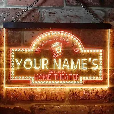 ADVPRO Custom Name Home Theater Established Year 2 Color LED NEON SIGN Ph2 • $96.78