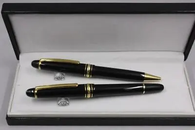 Meisterstuck 145 Roller Ball Luxury Pen Mb Monte Black Resin Gold And Silverbl • $46.49