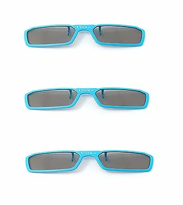 New 3 Pairs Of Clip On 3D Glasses Blue Polorised For LG Tv Cinema RealD • £11.99