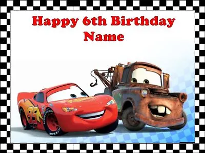 Lightning McQueen Cake Topper Edible Birthday  Cake Decoration • £10.59