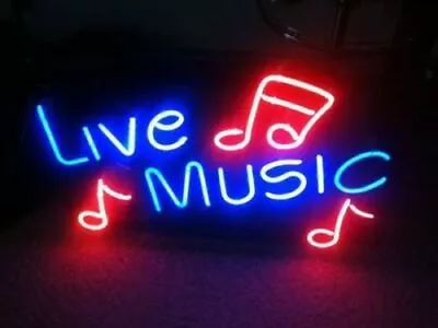 Live Music Notes Bar 17 X14  Neon Light Sign Lamp Wall Decor Party Club Display • $99.99